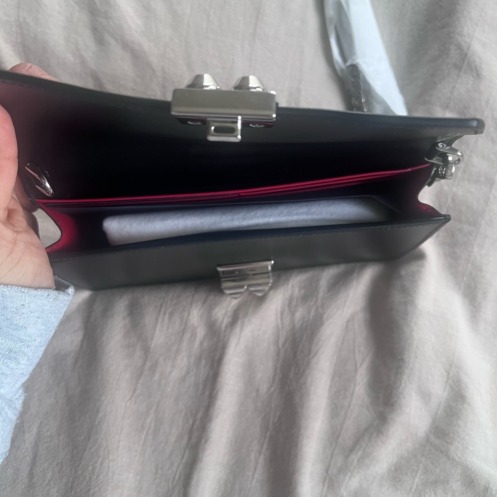 Prada Black Leather Clutch with Silver Accents - Picture 2 of 3